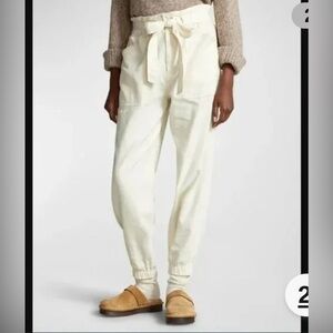 Polo Ralph Lauren Cargo Jogger Pants Sz 32 Linen Blend Belted Gorpcore New